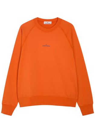 Stone Island Printed Cotton Sweatshirt - Orange - XL
