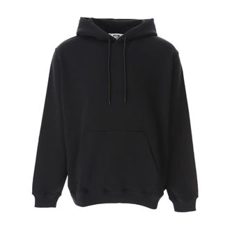 Msgm Hoodies, male, Black, Size: XL Back Logo Hoodie