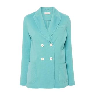 Circolo 1901 Blazers, female, Blue, XS, Textured Blue-Green Blazer