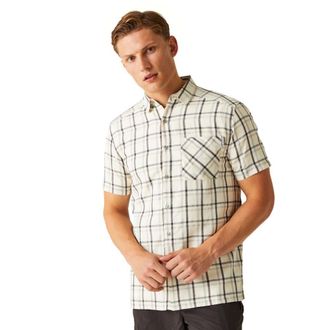 Regatta Mens Mindano VIII Short Sleeve Shirt, Silver Grey/Ash Check, XL UK