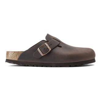 Birkenstock Mules, unisex, Brown, Size: 11 US Boston Narrow Fit