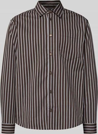 Wood Wood Freizeithemd mit Knopfleiste Modell Nico in Mittelbraun, Größe XXL