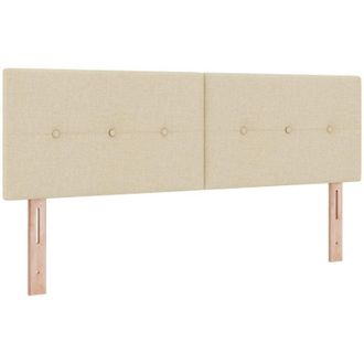 vidaXL Headboard Height Adjustable with Headboard Cream 140 cm Fabric vidaXL