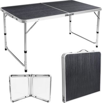 OEM Mesa Plegable De Viaje Para Turistas, 120x60 Cm, Madera Negra