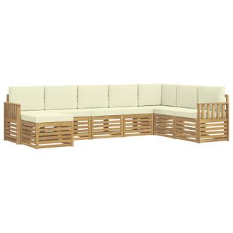 vidaXL Conjunto De Sof&aacute;s De Exterior 8 Pcs Blanco Y Crema Vidaxl