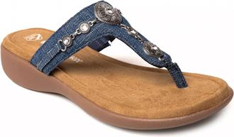 Minnetonka Womens Brecca Sandal In Blue Denim