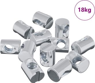 vidaXL Tuerca De Barril 3462 Uds. Plateado M6 X 13 Mm Hierro Vidaxl
