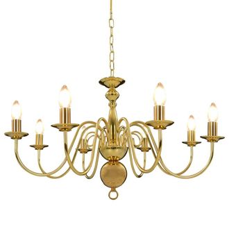 Berkfield Home Chandelier Golden 8 x E14 Bulbs in Gold