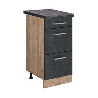 Vicco Mueble Bajo De Cocina R-line, Hormig&oacute;n Negro, 40 Cm Et Antracita, Vicco