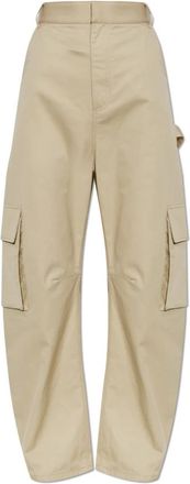 Balenciaga Relaxed Cargo Broek - Dames - Broeken - Beige - S - Katoen - Broeken