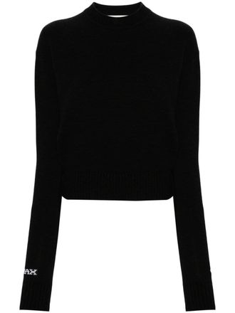 Sportmax intarsia-logo sweater - Black