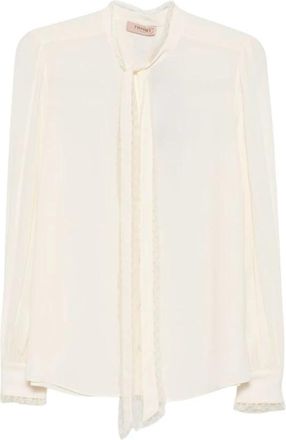 Twinset Blouse met pareldetails en knopen - Dames - Blouses - Wit - S - Overhemden