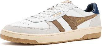 Gola Hawk Mens Shoes White/Tobacco/Navy : 10.5 D - Medium, Leather