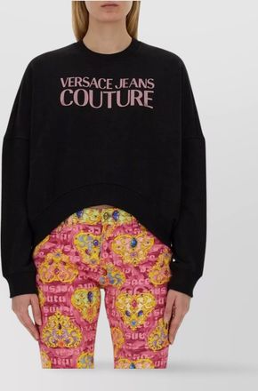 Versace Jeans Couture logo cropped sweatshirt with ribbed finish