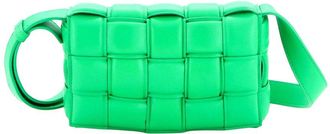 Bottega Veneta Green Padded Maxi Intrecciato Sheep Leather Cassette Crossbody Bag R Small (Authentic Pre-Loved)