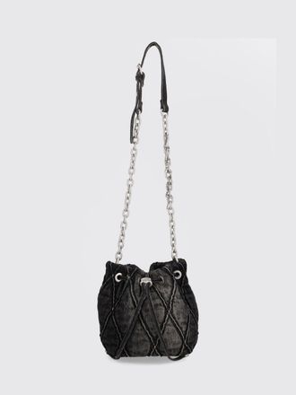 Diesel Borsa Charm-D Bucket S Diesel in denim di cotone trapuntato