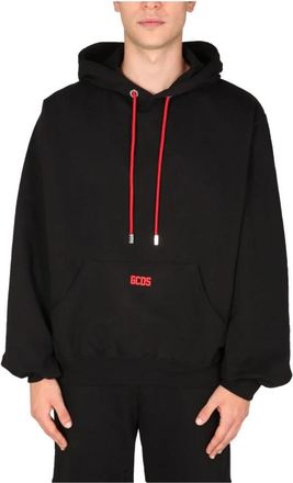 GCDS Capuchon - Heren - Hoodies - Zwart - S - Katoen - Hoodies & sweatvesten