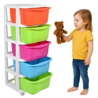 OEM Caja De Juguetes Con 5 Cajones Con Ruedas