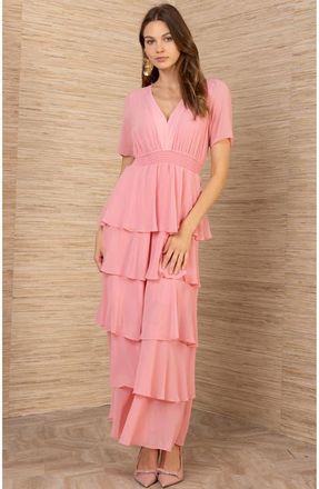 Hale Bob Imogene Solid Maxi Dress in Pink at Nordstrom, Size Large