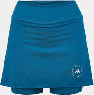 adidas Womens Asmc Solid Patterned Regular Fit Mini Skort in Green - Size 16 UK