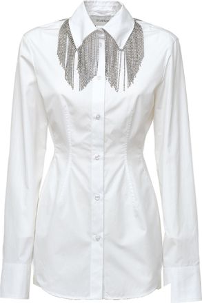 Sportmax Pesi Chain Embellished Cotton Poplin Shirt