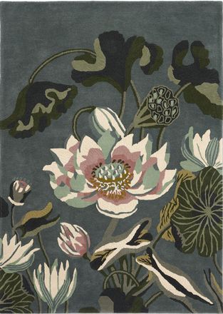 Wedgwood Designer Teppich Waterlily Midnight Pond - handgetuftet, aus 100% reiner Schurwolle
