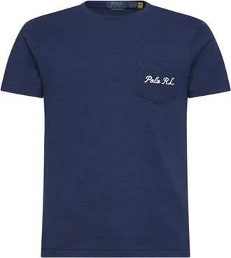 Polo Ralph Lauren Society Baer T-Shirt - Heren - T-shirts - Blauw - XL - Katoen - Tops