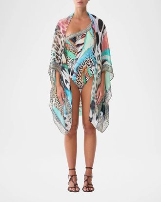 Camilla Printed Silk Chiffon Shrug
