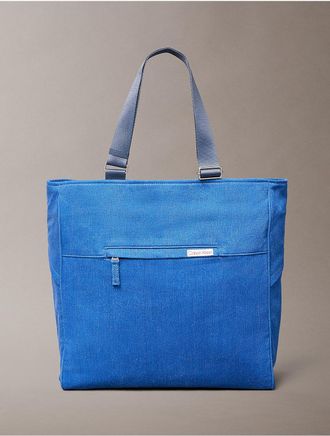 Calvin Klein Mens Denim Tote Bag - Blue