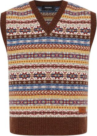 Dsquared2 Gilet con applicazione logo - Marrone