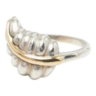 Tiffany & Co. Silver Yellow Gold Yellow Gold (18K) Silver 925 Band Ring (Pre-Owned)