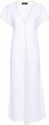 Fabiana Filippi Monili-chain linen maxi dress - women - Linen/Flax - 40 - White