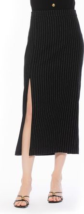 Alexia Admor Onyx Skirt in Black Pinstripe at Nordstrom, Size 10