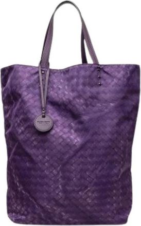 Bottega Veneta Pre-owned Tote Bag - Dames - Vintage Shopper - Paars - ONE Size - Leer - Vintage