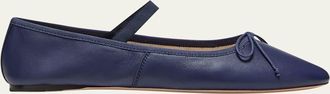 Loeffler Randall Leonie Lambskin Bow Ballerina Flats