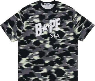 A Bathing Ape Screen Camo STA Logo Relaxed Fit T-Shirt Black 1M30-109-304-BLACK