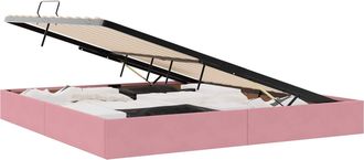 vidaXL Letto Ottomano Con Archiviazione Rosa 200 X 200 Cm Velluto Vidaxl