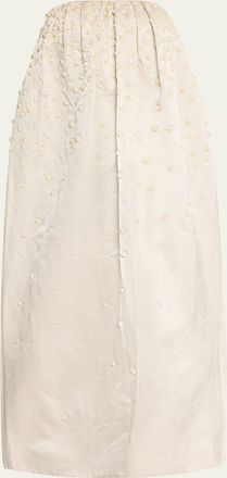 Adam Lippes Brynn Pearly Strapless Silk Dress
