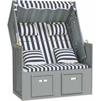 vidaXL Furniture Limited - Silla Strandkorb Con Cojines Rat&aacute;n Sint&eacute;tico