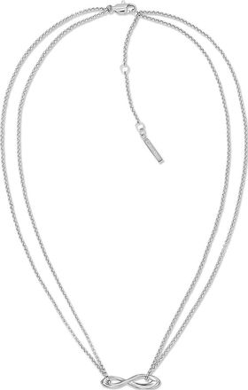 Calvin Klein Womens Infinity Curved Necklace - Metallic