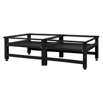 ML Design Ml-design - Pedestal Doble Para Lavadora O Secadora Negro 124 X 55 X 37 Cm De Acero, Capacidad Hasta 150kg X2 Soporte Base Estable Y Robusta Bastidor 
