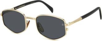 Eyewear by David Beckham Zwarte Metalen Zonnebril - Heren - Zonnebrillen - Zwart - 52 MM - Accessoires