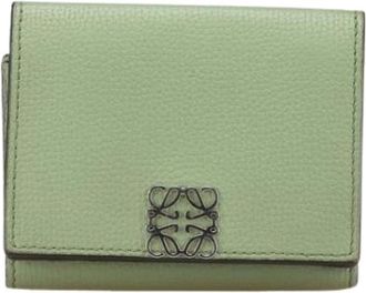 Loewe Pre-owned Wallets, female, Green, Size: ONE SIZE Pre-owned Leather Wallet