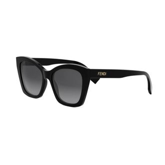 Fendi Sunglasses, unisex, Black, Size: 55 MM Stylish Model Earrings
