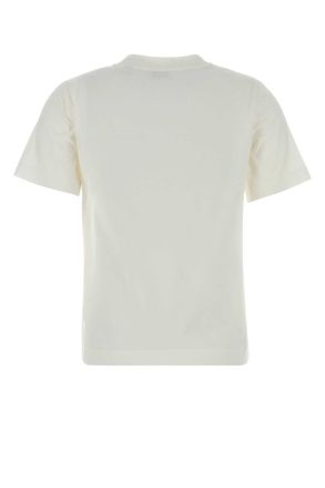 Burberry Womens White Cotton T-Shirt Chalk