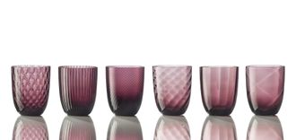 NasonMoretti Idra Set de 6 Vasos de Agua, Texturas Variadas