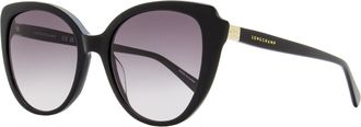Longchamp Womens Butterfly Sunglasses LO670S 001 Black 54mm