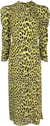 Zadig&Voltaire Racyl leopard-print silk midi dress - women - Silk - S - Yellow