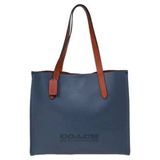 Coach Pre-owned Tote Bags, male, Blue, Size: ONE SIZE Pre-owned Leather totes