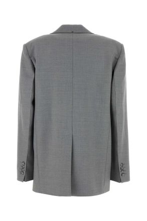 Sportmax Womens Grey Wool Baffo Blazer Grigio Chiaro Giacche E Gilet Jacket